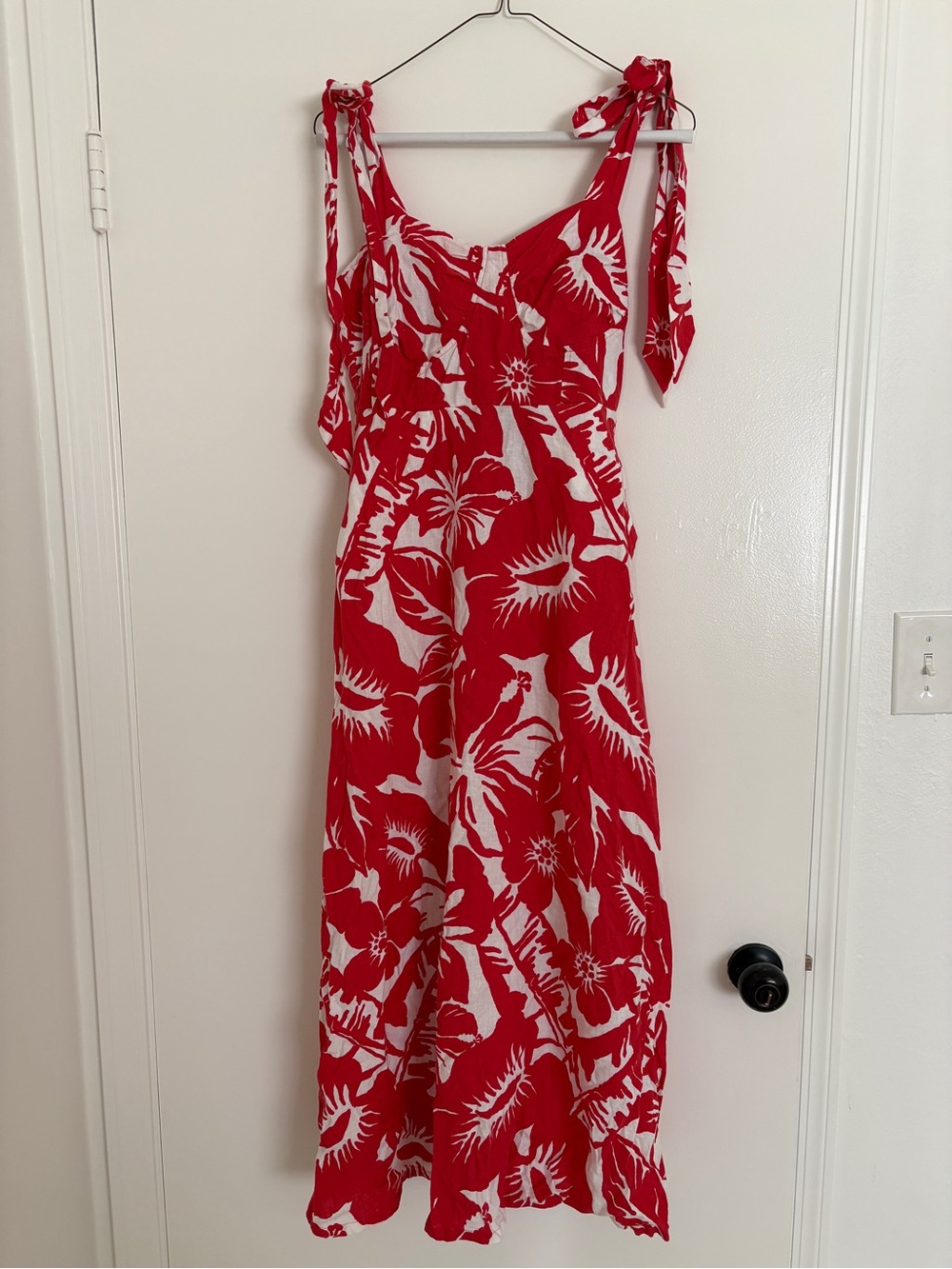 Loft Beach Tropical Tie Strap Maxi Pocket Dress- size 4